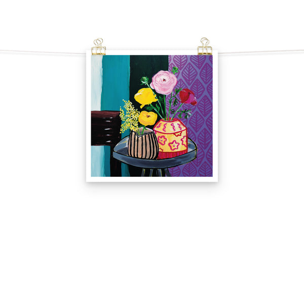 Still Life With Purple Patterns - Poster