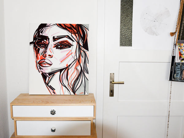 Canvas, Leinwand, Art, Kunst, Art for sale, Illustration, Woman, Faces, Portrait, Abstract art, abstrakt, fashionista, fashion art, beauty, unique art piece, original