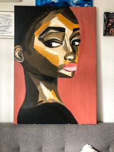 Fashion Illustration, Kunst auf Leinwand, canvas art, Leinwandkunst, große Bilder, Black woman, black lives matter art, Interior decor, Interior art, Einrichtungsidee, Prints kaufen, Frau, schöne Frau, Abstrakt, abstrakt, unique art, Acryl, akrylfarbe, acrylic art, painting, draw, gemälde, großes, groß, interior, frau, Ausdruck 