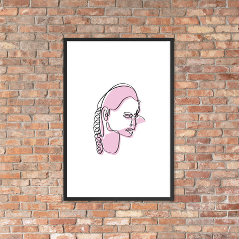 Poster, Plakat, Print, Printshop, Boxer Girl, Lineare, Illustration, Frau, Woman, Rose, Minimalistic art, Wallart, Einrichtung, Wandkunst, Rahmen, schwarzer Rahmen